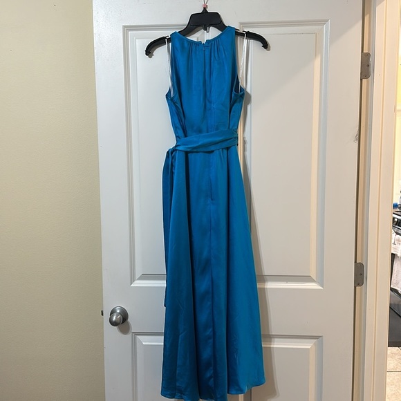 Satin Midi Dress Sleeveless Halter Neck Party Cocktail Evening‎ - Picture 5 of 12